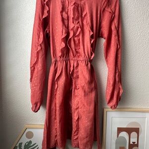 LC Lauren Conrad Coral Ruffle Dress